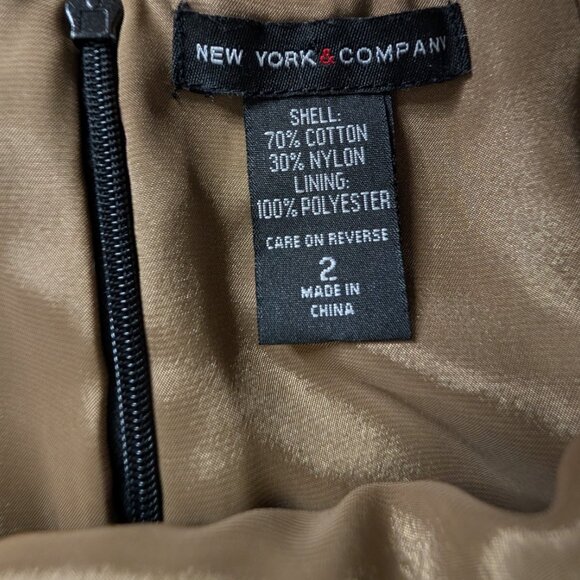 Y2k New York & Company Black Floral Lace Layered Tan Satin Lined Back Slit Skirt - Picture 9 of 10